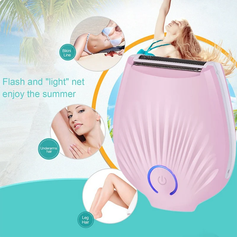 JINDING Painless Lady Shaver Waterproof USB Charging Women Epilator Hair Removal for Leg Underarm Bikini Line Body Trimmer