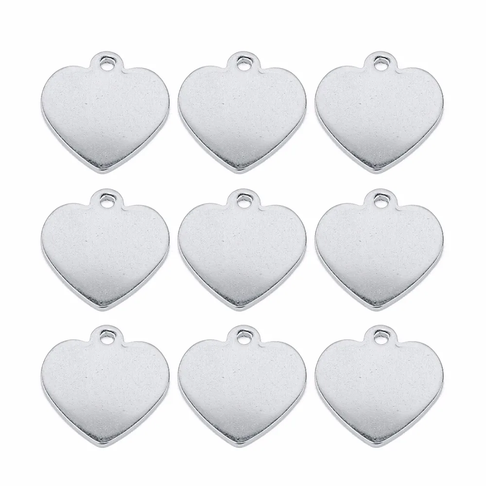 

LOULEUR 10pcs Stainless Steel Metal Love Heart Connectors For Bracelets Pendants Blank Diy Charms Jewelry Makings Findings