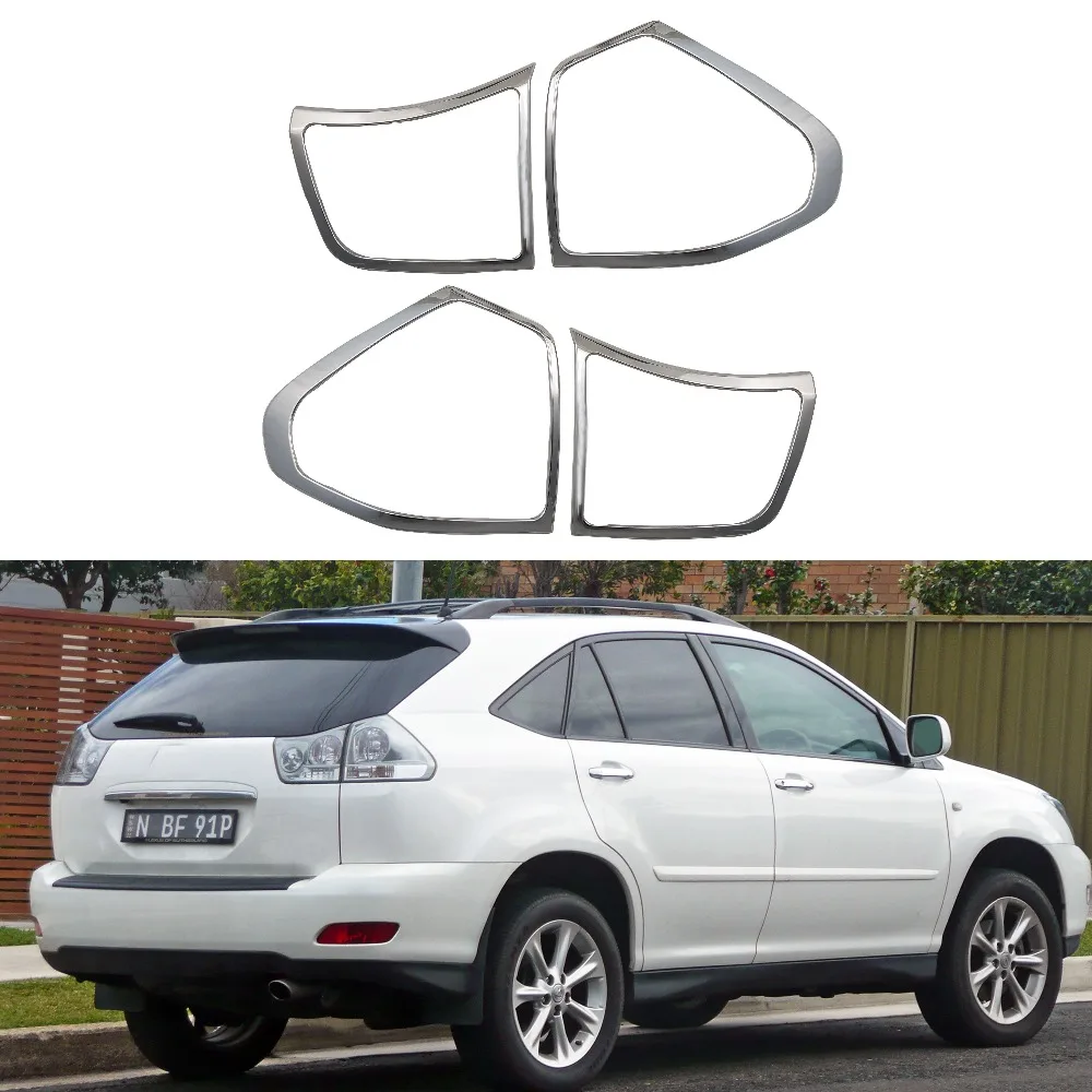 

High-quality 4PCS ABS Chrome accessories plated Rear Light Lamp Cover Trim Tail Light Cover For Lexus XU30 RX330 RX350 2003-2008