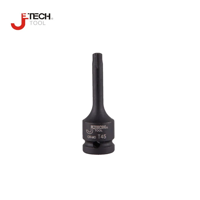 Jetech cr-mo 3 polegadas 78mm de comprimento, ponteira torx de impacto preto, com ponteira de 1/2 ", dr. T20 t25 t27 t30 t40 t45 t47 t50 t55 t60 t70 sem furo