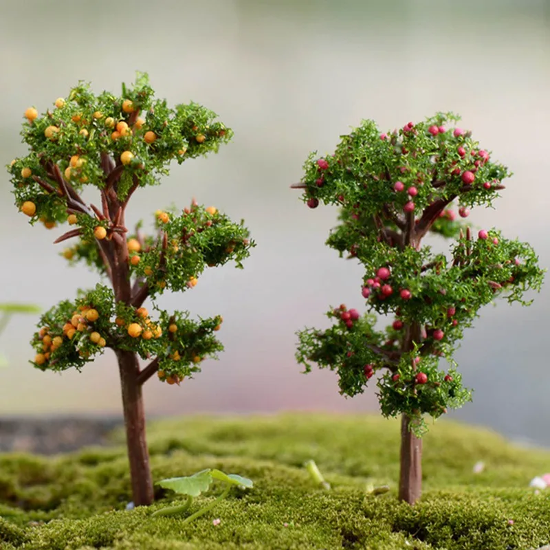 1 Pcs Mini Tree Garden Ornament Miniature Resin Tree Figurine Craft Plant Pot Fairy Garden Decor Fairy Garden Supplies