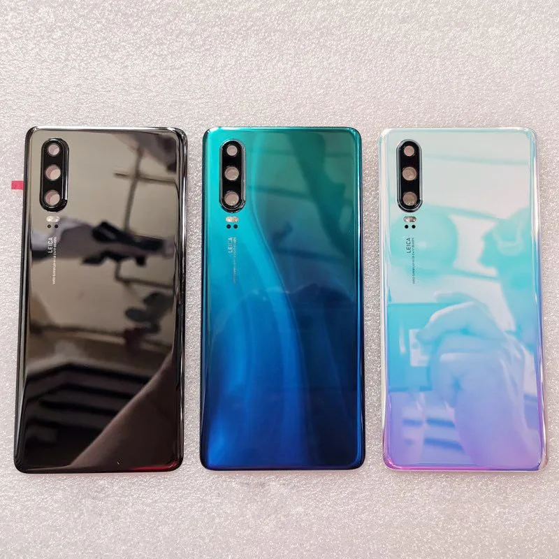 Oryginalna tylna pokrywa drzwi dla Huawei P30 / P30 Pro pokrywa baterii obudowa ze szkła 3D + części zamienne do obiektywów z lampą błyskową