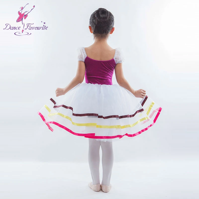14052 Girls and Women Puff Sleeve Ballet Tutu Performance Tutu Costumes White Romantic Tutu Dresses