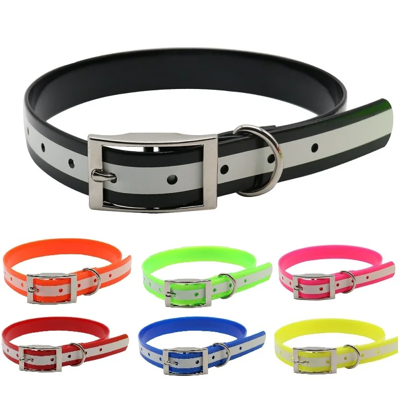 Hochwertiges Hunde-Halsband TPU+Nylon Nachtleuchtend Reflektierendes Sicherheitshalsband Deodorant Wasserdichtes Halsband Haustierzubehör – Detail 6