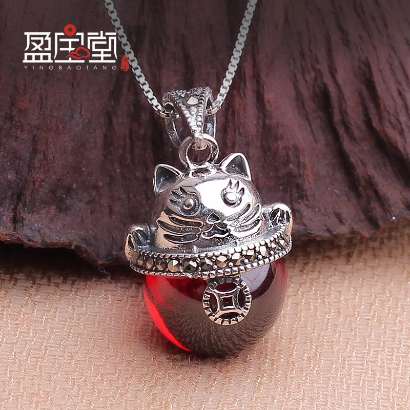 Korean super cute adorable cat Pendant 925 Silver Necklace female commodity wholesale Necklace