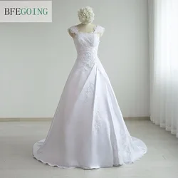 Robe de mariée en Satin, ligne a, bretelles larges, longueur au sol, traine de chapelle, à la mode, nouvelle collection