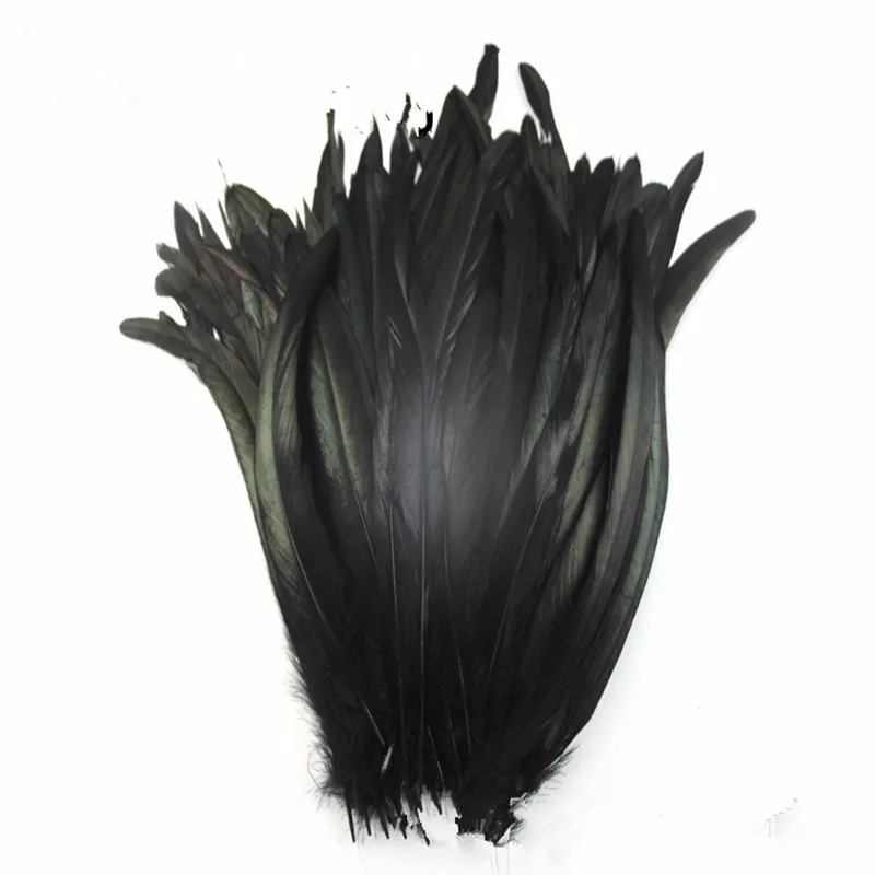 wholesale 500pcs/lot natural black Beautiful Rooster feathers 25-30 cm / 10 to 12 inches