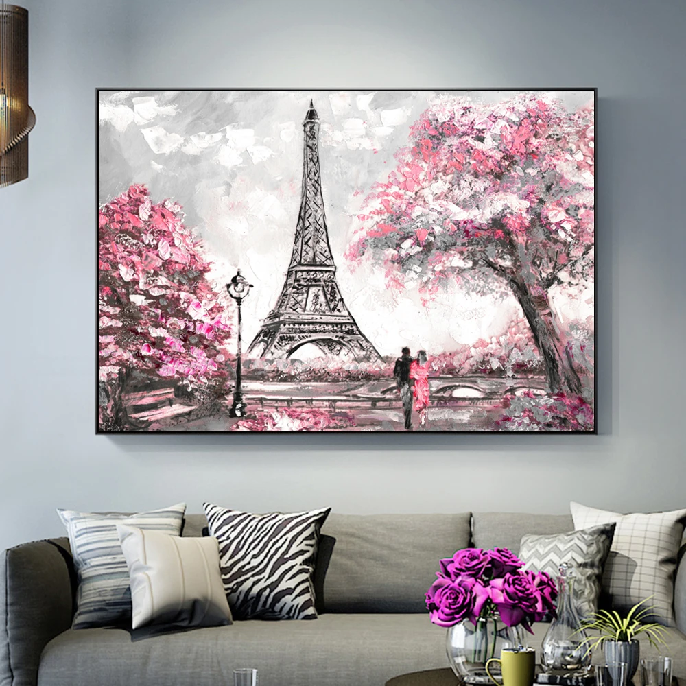 

Paris Street View Wall Art Canvas Paintings For Living Room Paris Tower Modern Posters And Prints Wall Pictures For Home Decor