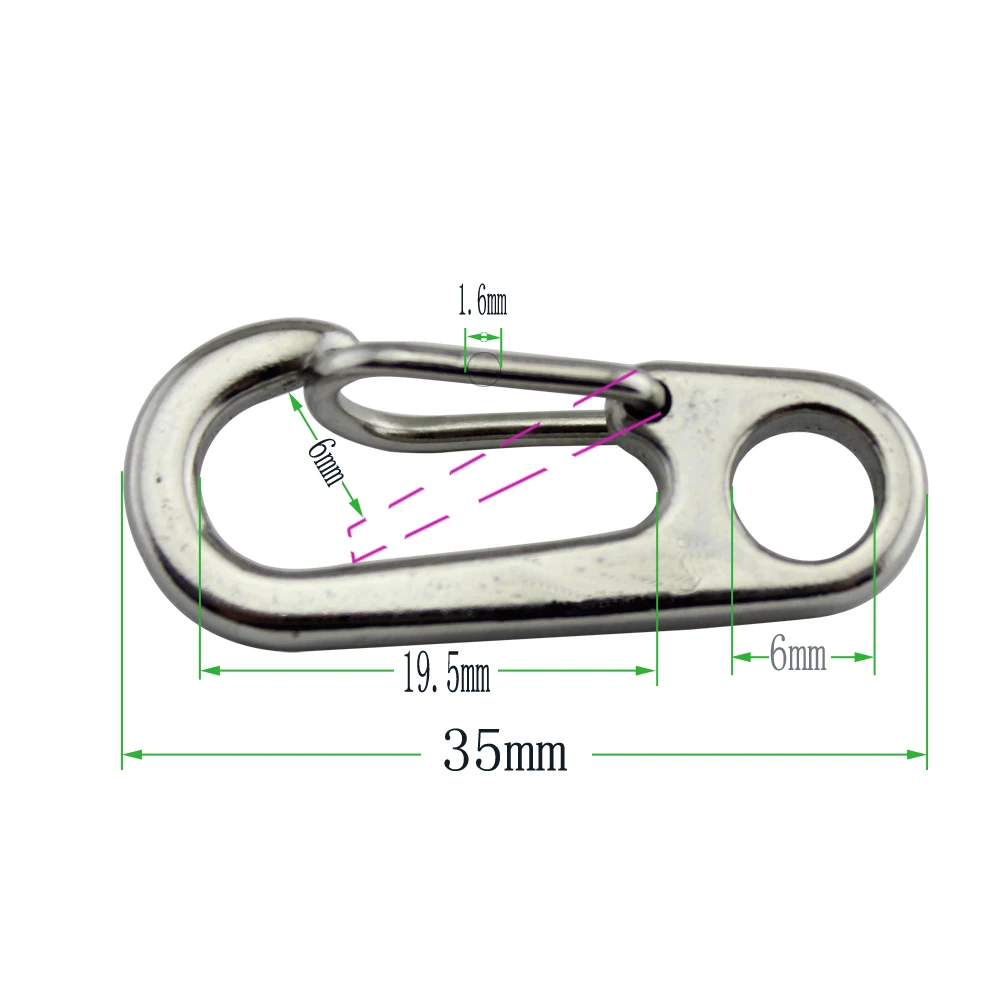 Stainless Steel Mini Quick Released Split Keychain Key Ring Clasps Clips Hooks 10pcs 35mm