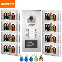 8 Units Video Intercom Apartment Door Phone System HD Camera 7