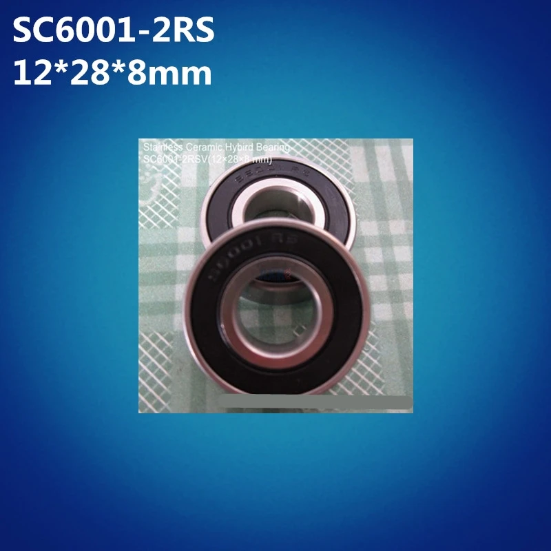 

Free shipping 1pcs ABEC-7 SC6001-2RS (12*28*8mm) bicycle hub wheel hybrid ceramic stainless steel rings deep groove ball bearing