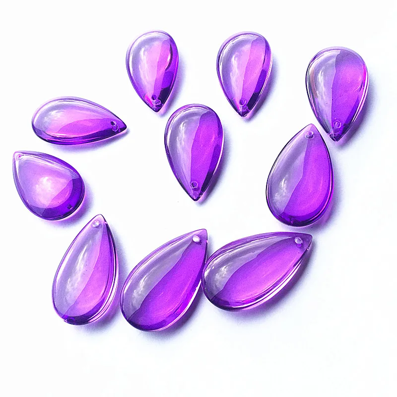 

50pcs/lot 38mm Purple Glass Chandelier Parts Crystal Lamp Pendents,Garland Strands Beads Curtain Accessories Suncatcher Prisms