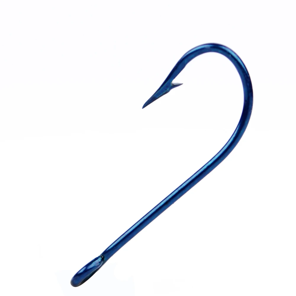 NGB 50PCS Stainless Steel Barbed Fishing Hook With Ring 2320 11#-20# Blue Big Eye Single Hooks Jig Sea Fishing Tackle