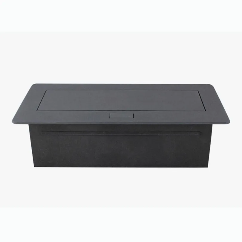 JSJ-caja de cable de información de mesa de enchufe de escritorio emergente, alimentación de cinco orificios + red dual + Módulo de placa de escritorio de conferencia VGA