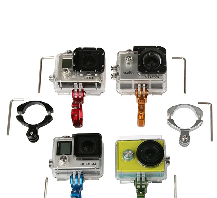 Clownfish-자전거 자전거 오토바이 마운트 홀더, GoPro Hero 11 9765 Xiaomi yi Mijia 4K SJCAM SJ4000 H9 카메라 알루미늄 삼각대