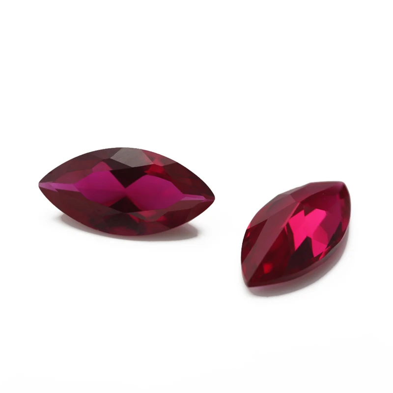 Synthetische Korund-Steine im Marquise-Schliff, rot, lose, 3x6mm-8x16mm 5 # 8 # Farbe für Schmuckherstellung – Detail 5