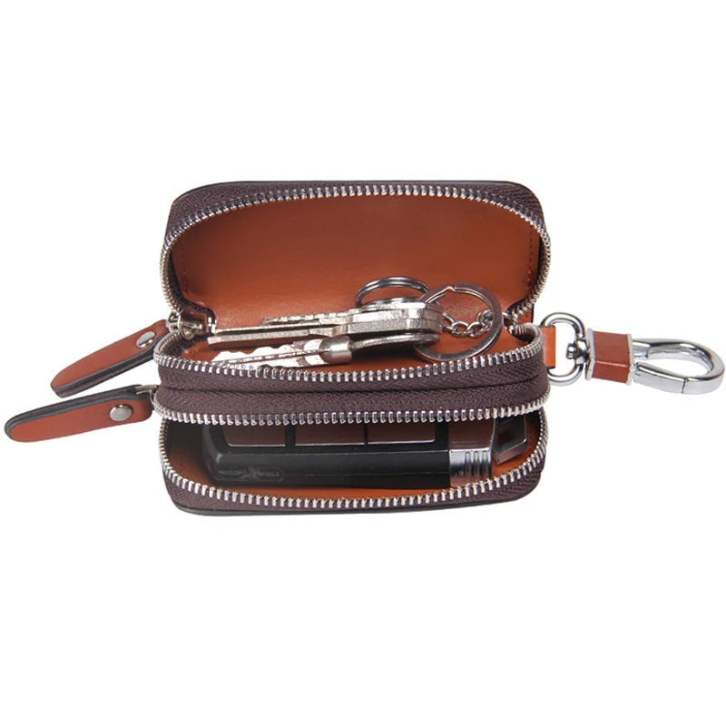 Genuine Leather Car Key Holder For Men Business Key Wallet Housekeeper Keys key bag Key box Keychain Organzier Key Pouch Case