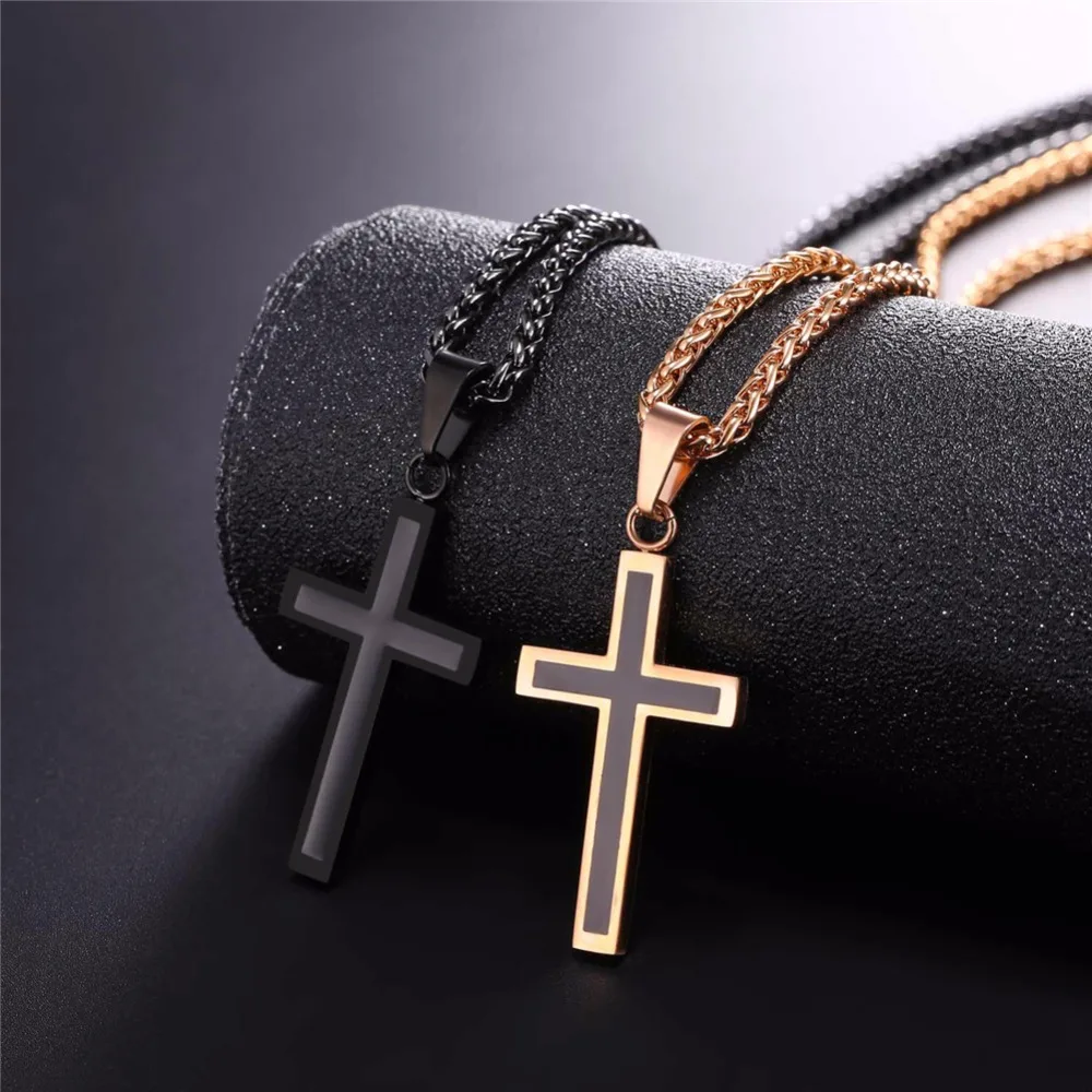 Starlord Cross Necklace & Pendant Christian Jewelry Wholesale 316L Stainless Steel Gold Personalized Cross Necklace Men GP952