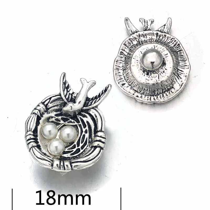 Hot Fashion w191 Flower Bird 3D 18mm Metal Snap Button For Bracelet Necklace Interchangeable Jewelry Women Accessorie Findings