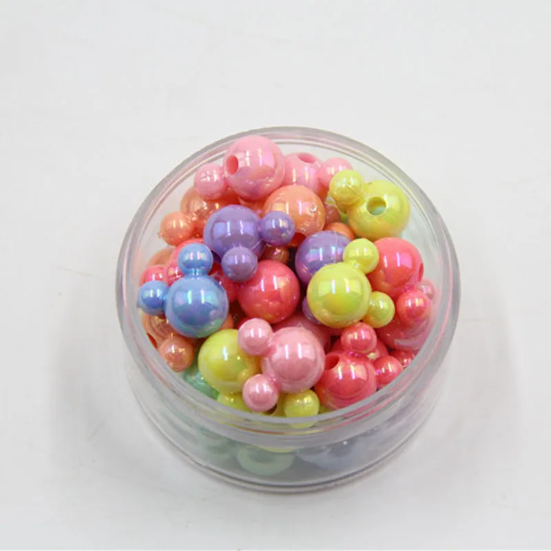 50pcs/Pack DIY Hot Puzzle Handmade Bead Mixed Solid Color AB Exquisite Cartoon Mouse Acrylic Beads DIY Jewelry Making