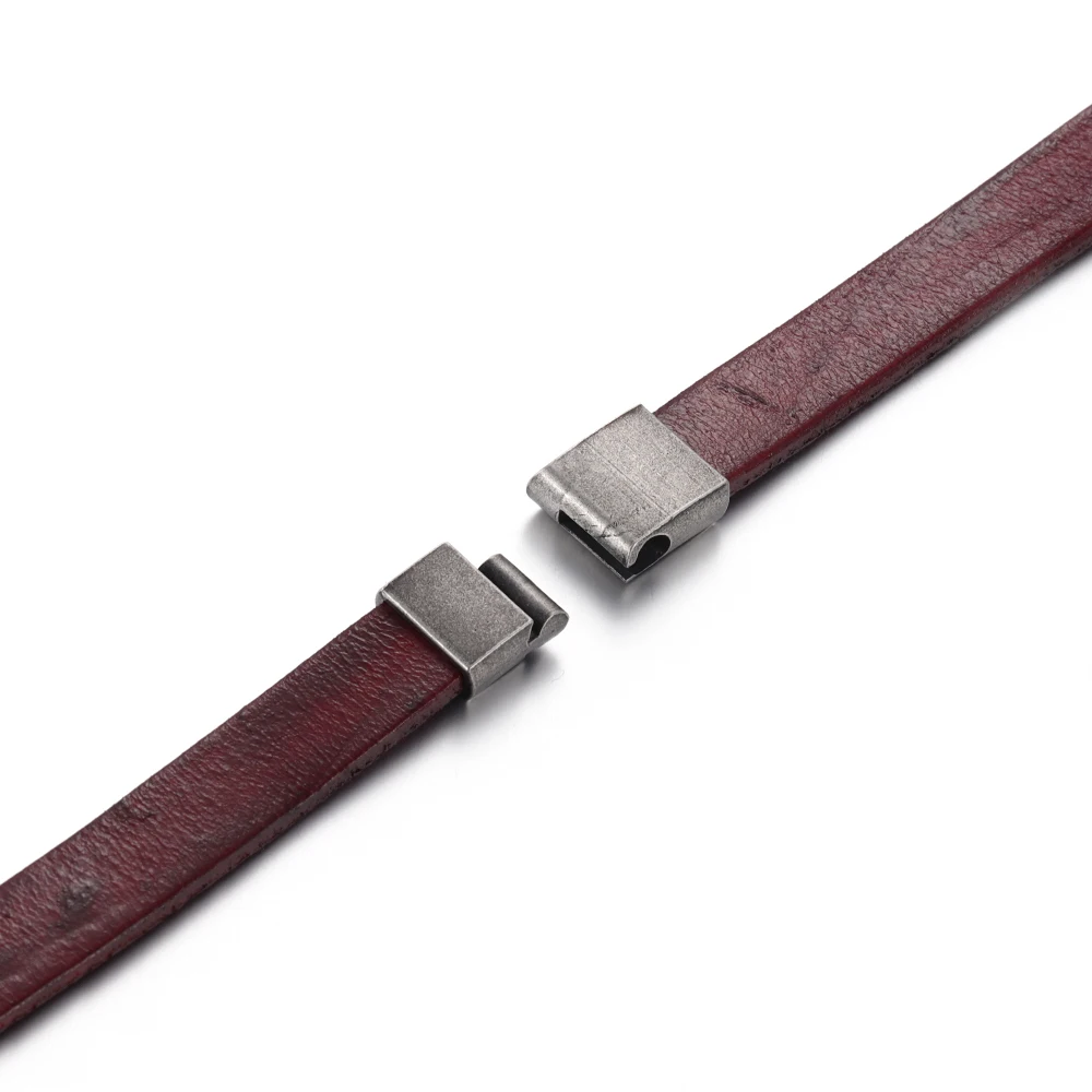 Stainless Steel Magnetic Clasp Flat Hole 10*3mm Leather Cord Clasps Magnet Buckle DIY Bracelet Jewelry Making Accessories