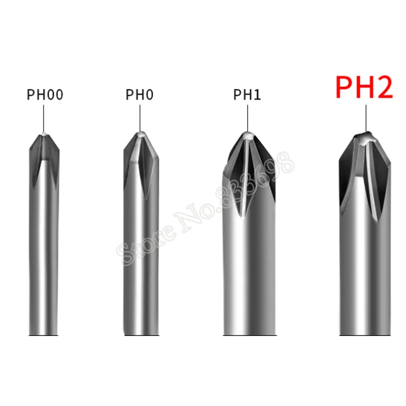 10 Pcs Magnetico Phillips Croce PH2 del Bit di Cacciavite S2 800 4 MILLIMETRI Shank Cacciavite Elettrico Strumento di Potere 60 millimetri lunghezza