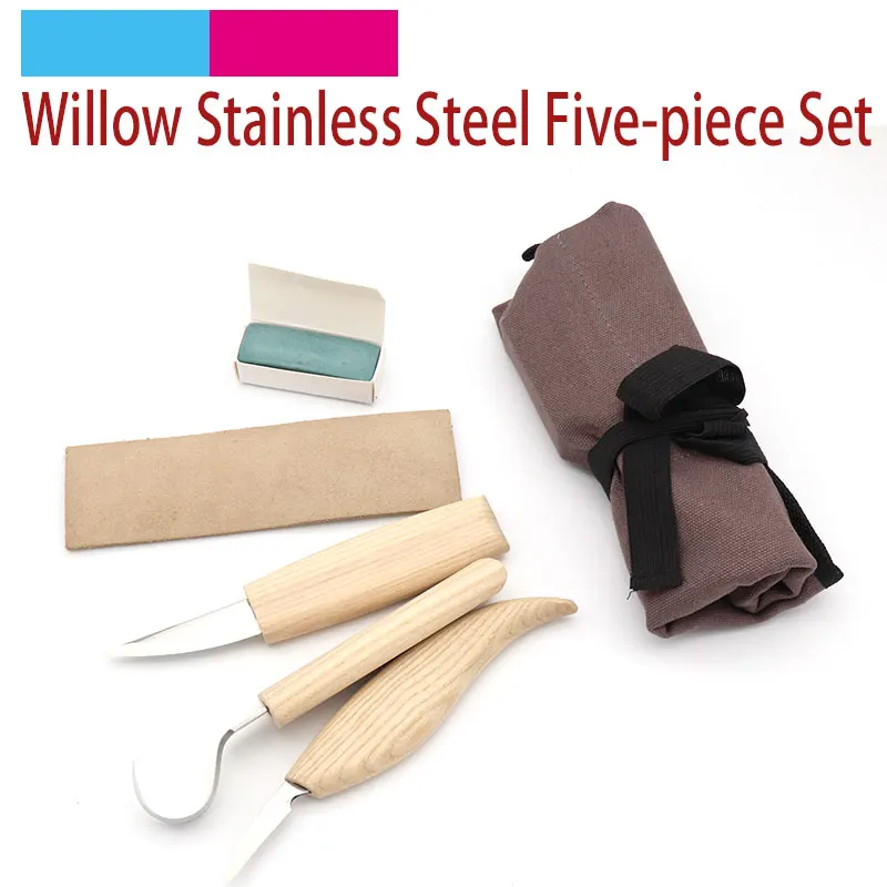 

5pcs/set Stainless Steel Woodcarving Cutter Hooked Whittling Cutter Tool Sets Used for Cutting Wooden Spoons Carving Knife