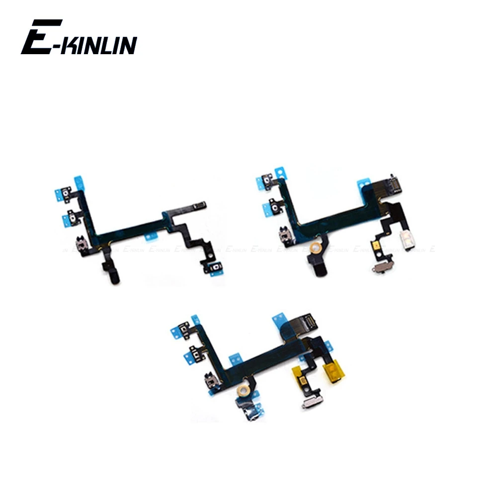 For iPhone 6 6S Plus 4 4S 5 5S 5C SE 2016 Switch Connector On Off Button Volume Button Flex Cable Ribbon