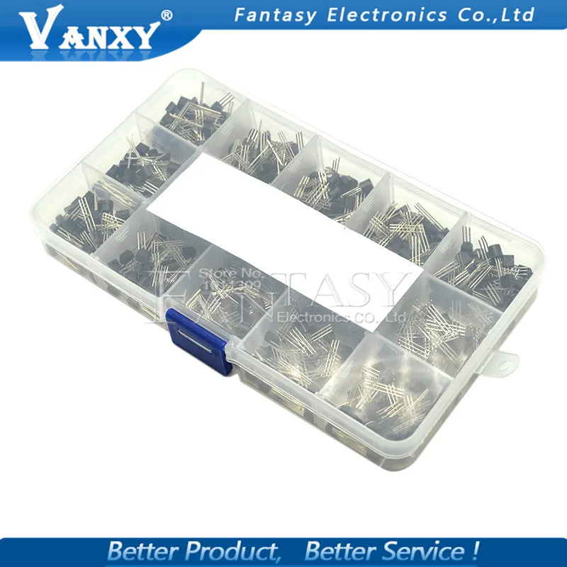 15 value 600pcs Transistor TO-92 Box Kit A1015 A733 C945 C1815 S8050 S8550 S9012 S9013 S9014 S9015 2N3904 2N3906 2N5401 2N5551