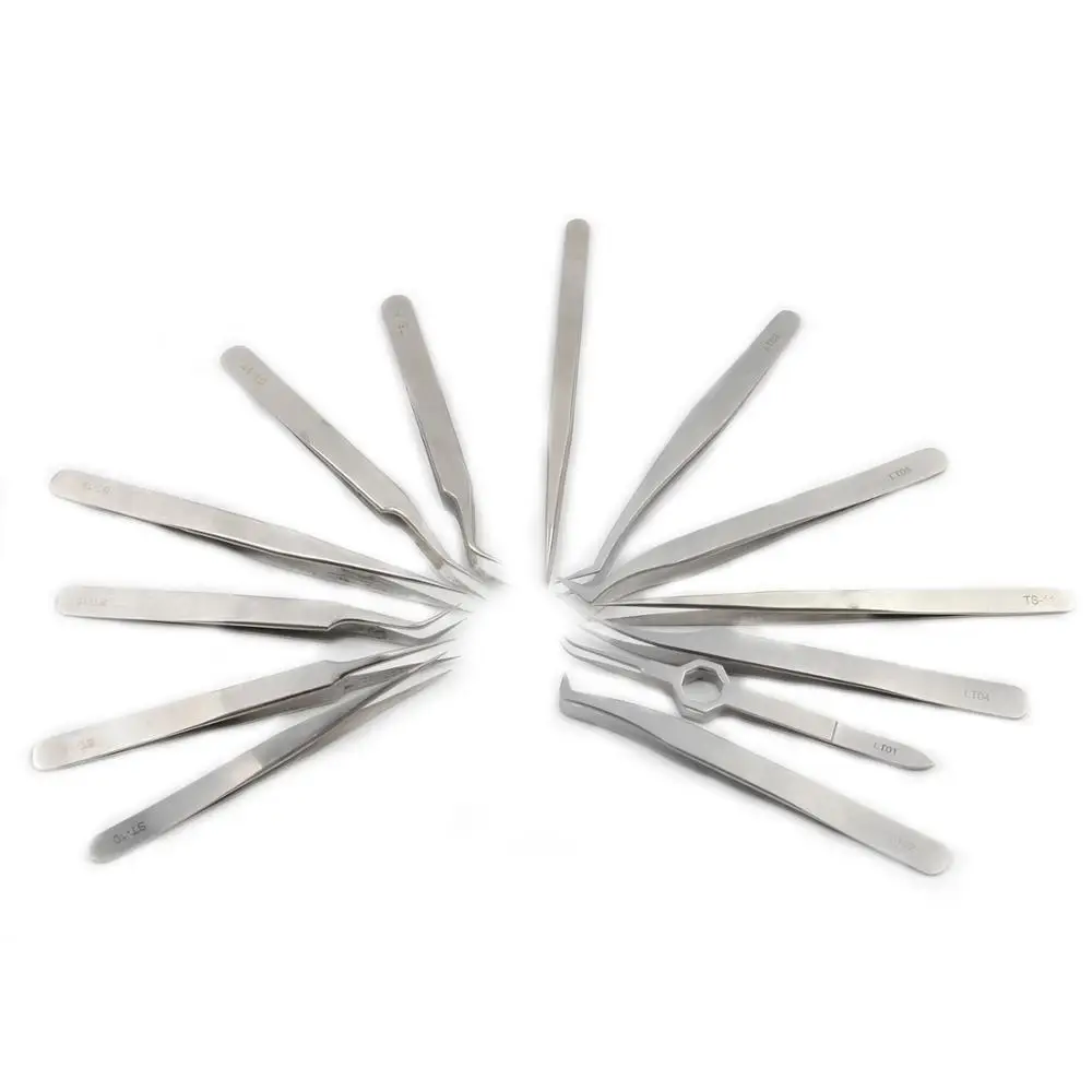 الفولاذ المقاوم للصدأ الحاجب منحني مستقيم الملقط رمش تمديد أدوات ماكياج المهنية ملاقط رمش الأظافر ديكور المنتقى #2