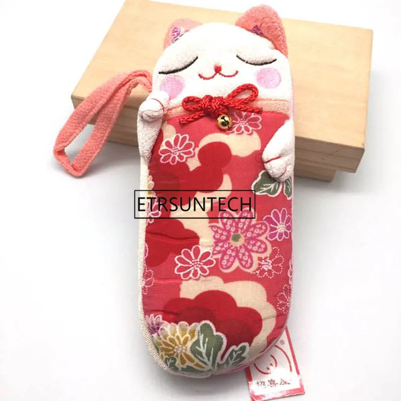 Japan Lucky Cat Phone Bag Glasses Box 17x7.5x3cm Fabric Packaging Pouch Storage Bag Gift For Girl Women 50pcs