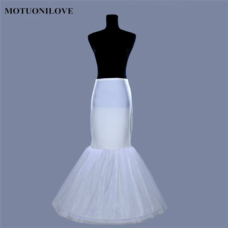 Wholesale Price 1 Hoop Bone Elastic Waist Petticoat For Bridal Mermaid Wedding Dress Crinoline Slip Underskirt in Stock Fast