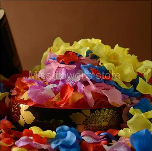 100 Pcs Colorful Simulation Rose Petals Artificial Flower Wedding Decorative Supplies Hand Sahua Confetti Color 1- Color 26