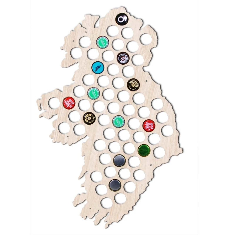 Personalized Ireland Beer Cap Map Irish  Sign Wooden Hanging Map Best Men's Gifts Ireland Beer Cap Holder Beer Cap Display Board