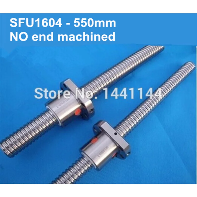 

Free Shipping 1pc SFU1604 Ball Screw 550mm Ballscrews +1pc 1604 ball nut without end machined CNC parts