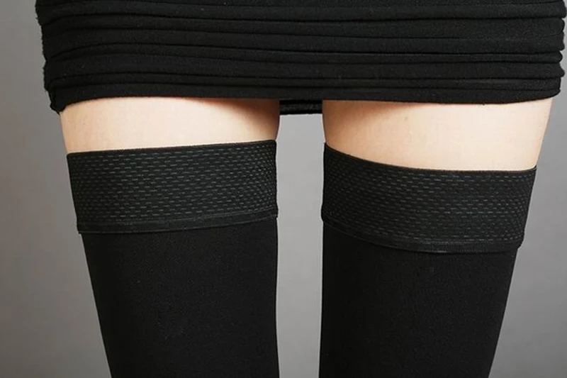Vendita calda vene Varicose coscia alta 25-30 mmHg calze a punta chiusa a compressione Calcetines De La Mujer