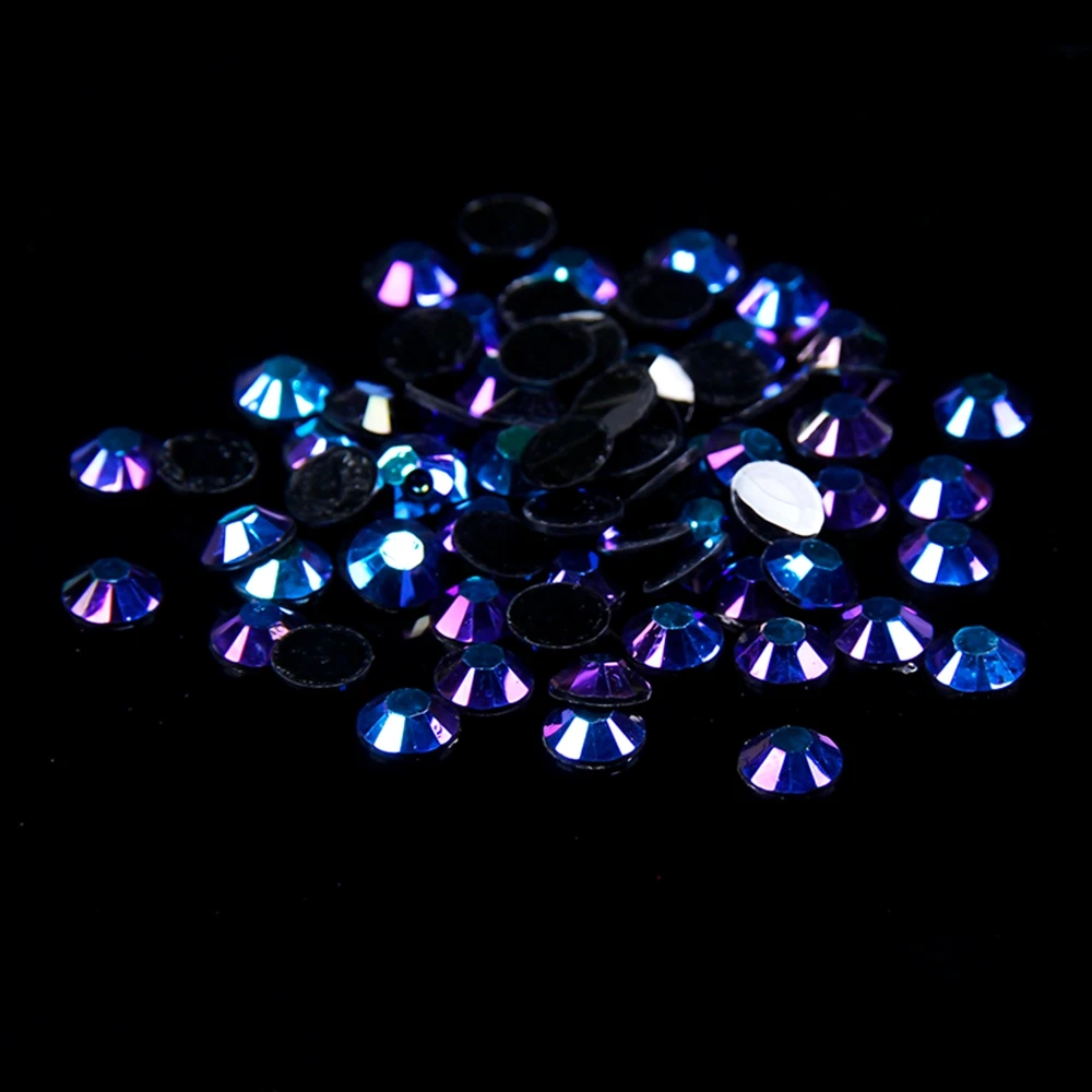 2-6mm And Mixed Sizes Purple Black AB Resin Rhinestones Non Hotfix Glitter For Nails Art Backpack DIY Design Decorations