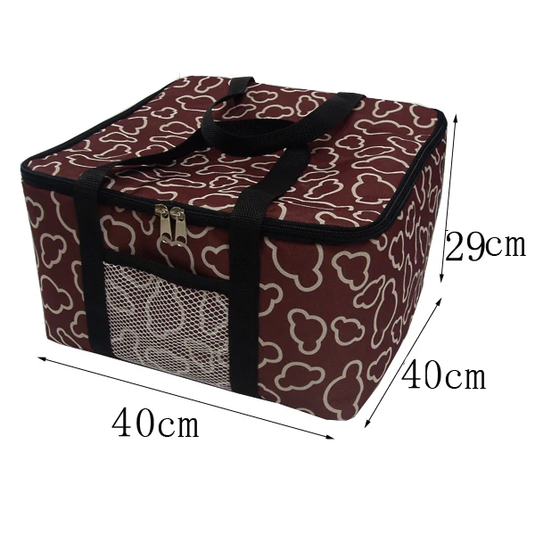 12inch insulated pizza bag promotional Large thermal Cooler Bag Food Container 40x40x29cm