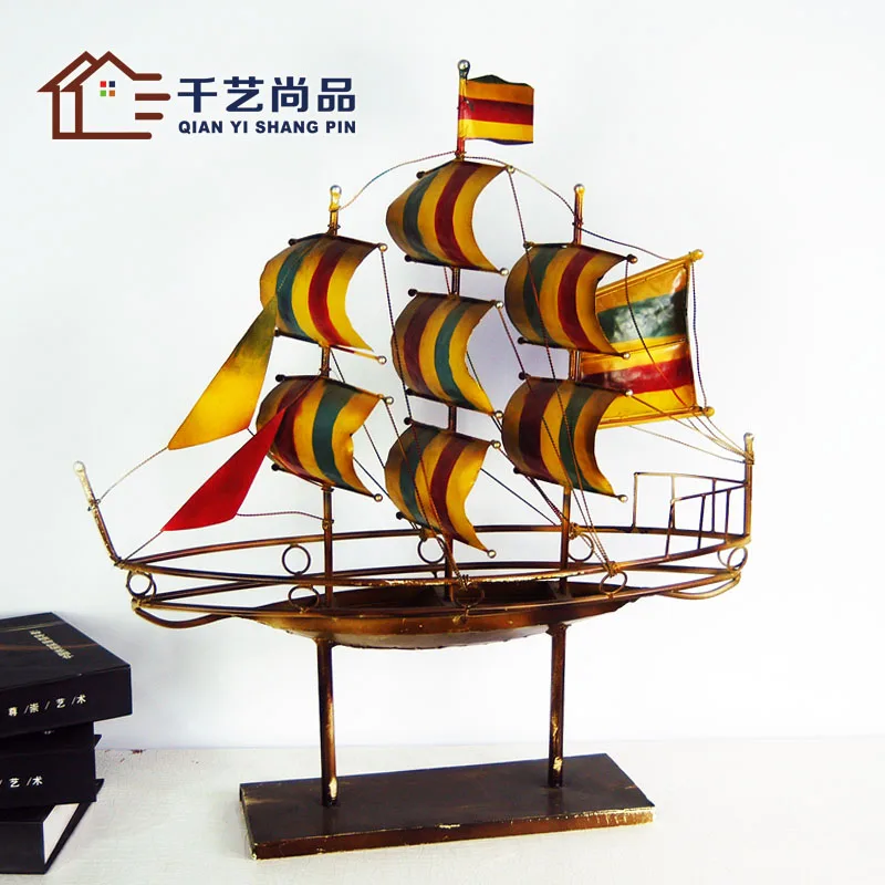 Thousands of goods unigarden European iron sailing decoration living room housing office Zhaocai creative decoration decoration