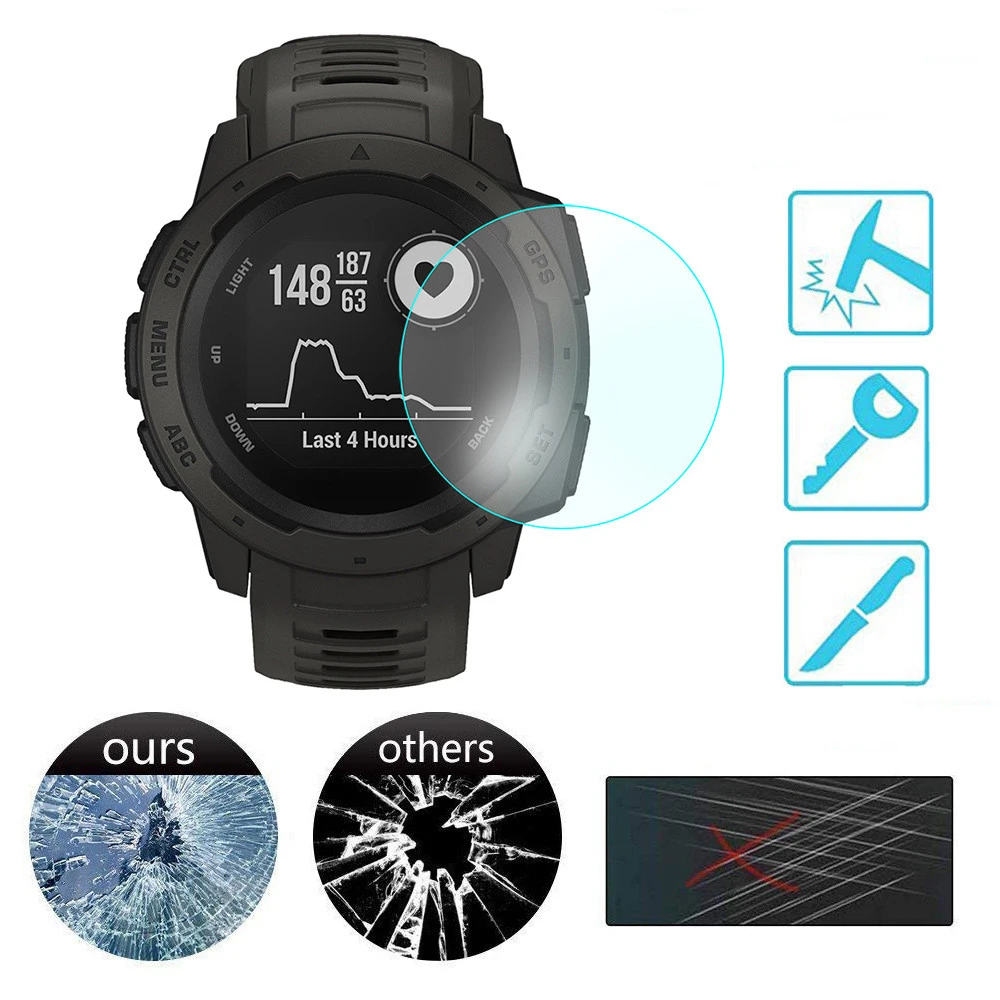 

Закаленное стекло для Garmin Instinct защита экрана часов полное покрытие экрана пленка для Garmin Instinct Watch HD 9H 2.5D закаленное стекло