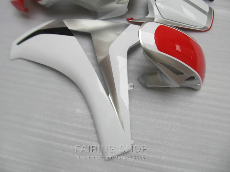 Free customize plastic fairing kit for Honda CBR1000RR 08 09 10 11 white silver red fairings CBR1000RR 2009 2010 2011 2011 OT26