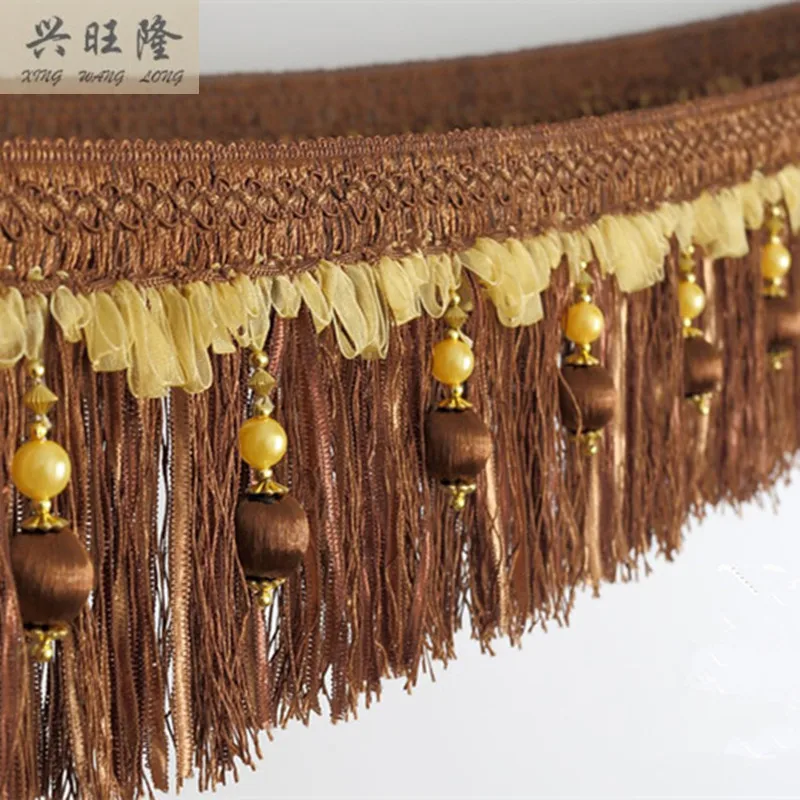 

Бисер XWL 6 м/лот, кружевные аксессуары для занавесок, Полиэстровая кружевная бахрома с кисточками, Отделка лентой, сделай сам, швейный домашний текстиль, Декор, занавески