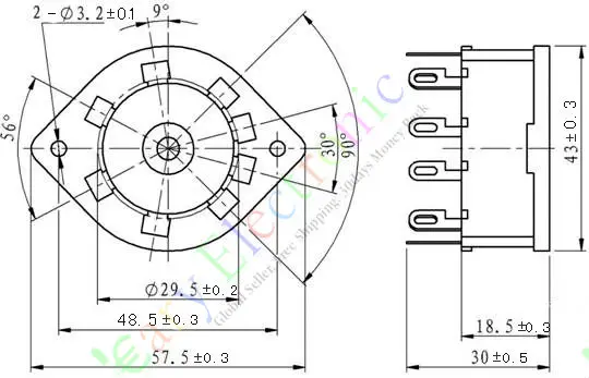 Wholesale and retail 20pcs 10pin GOLD vacuum tube socket GILDED valve base EL156 EL12 EYY13 EF14 AZ12 free shipping