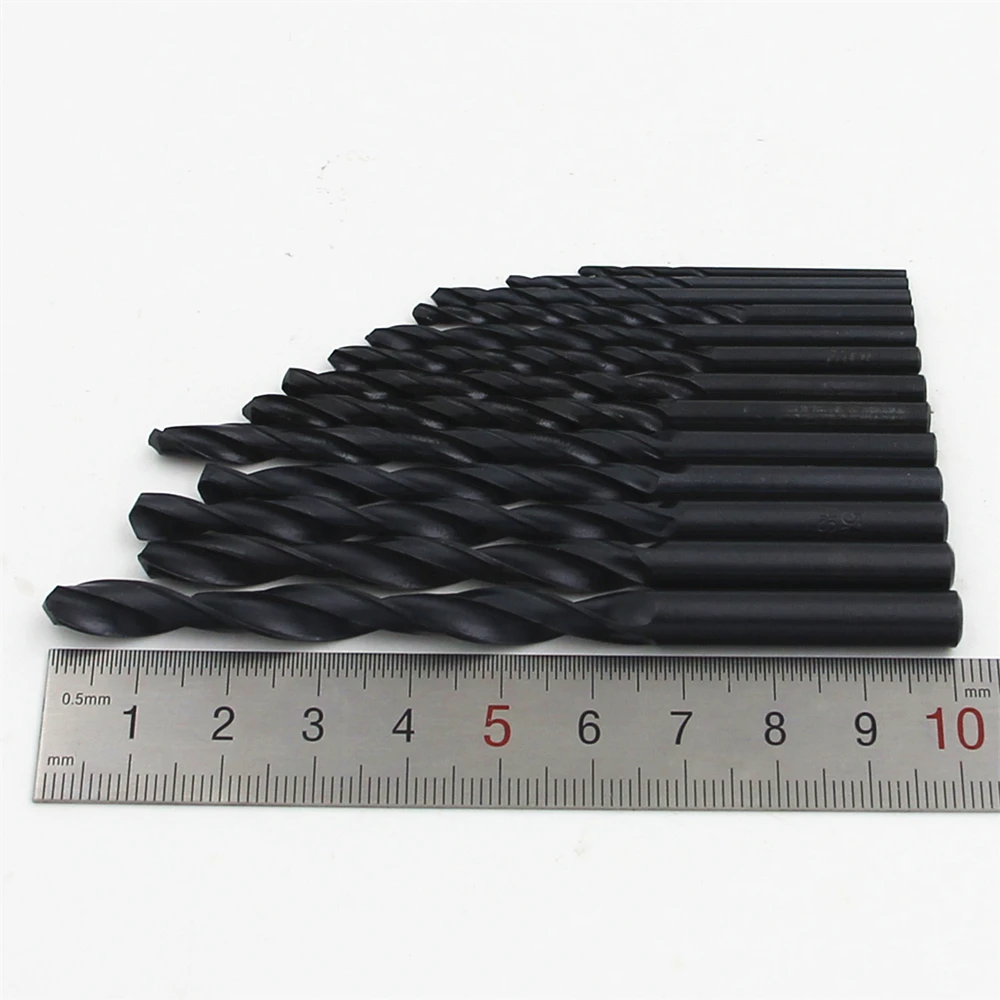 Black HSS 13Pcs/Set  Twisted Drill Bit Set Saw Set Steel Nitride Coated  1.5mm-6.5mm  Woodworker DIY High Quality