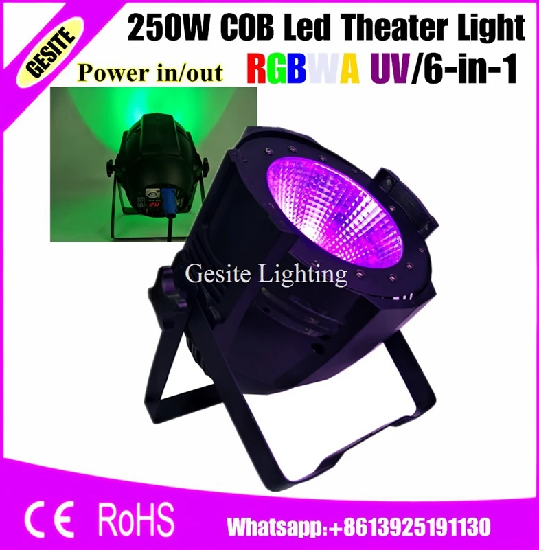 

2pcs/lot Theatre Studio TV light 200w rgbwa 5 in 1 250w rgbwauv 6 in 1 par can light cob led par