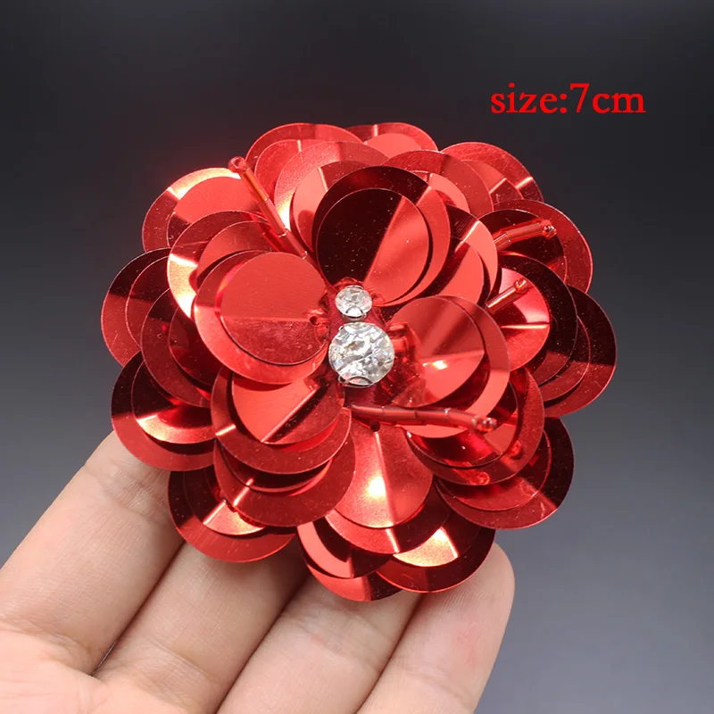 Multicolor large manual nail bead piece sequined flower patch clothing bags shoes DIY accessories decorative flowers 3D applique