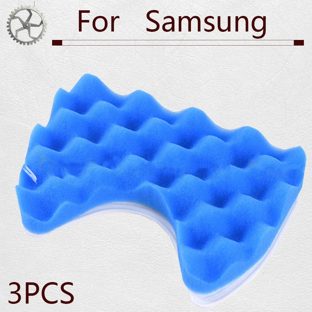 3PCS Blue Sponge Hepa Filter & 3PCS Cotton Filter for Samsung DJ97-00492A SC6520/30/40/50/60/70/80/90 SC68 Vacuum Cleaner Parts