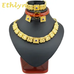 Ethlyn gold Eritrean  jewelry sets gold Color  chain/bracelet/ring/earring jewelry sets  for  Ethiopian & Eritrean  Women S281