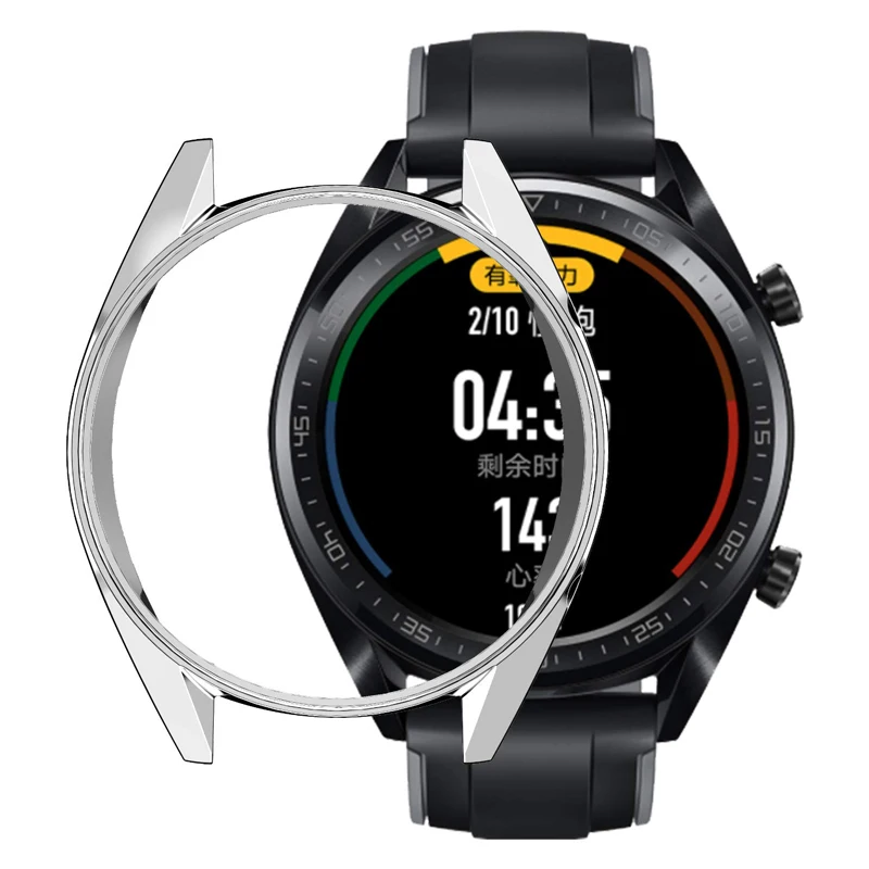 Funda protectora para Huawei Watch GT/GT2 de 46MM, cubierta de electrochapa ultrafina de TPU, marco de protección de silicona suave, accesorios