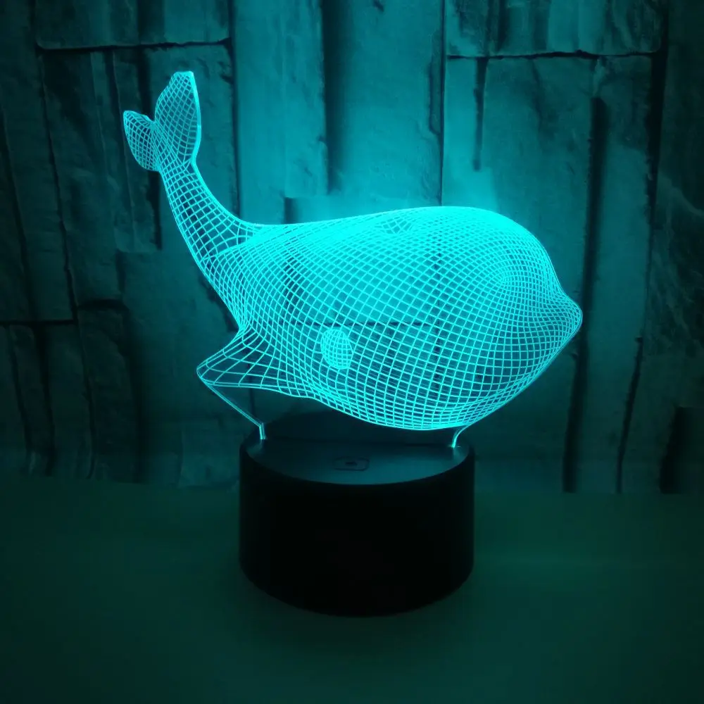 

Whale 3d Night Light, Acrylic Visual Stereo Lamp 3d Led lamp Christmas decorations gift for baby room lights